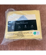 CGK Lines 4 Piece Yellow Full Sheet Set Deep Pockets Soft - $15.99