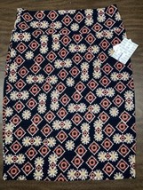 NEW LuLaRoe 2.0 Large Black White Red Tan Green Medallions Cassie Pencil... - £25.25 GBP