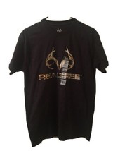 Realtree Men&#39;s Short Sleeve T-Shirt Size Medium Camo Black - $30.56