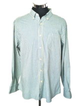 Sonoma Dress Shirt Men&#39;s X Large Cotton Blended Button Front Blue Beige Checks - £16.78 GBP