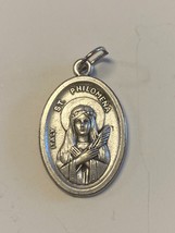 Saint Philomena Silvertone Medal, New - $1.98