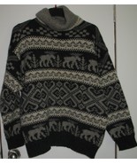 Womens L Eddie Bauer 100% Wool Multi-Color Gray Turtleneck Sweater - €16,14 EUR