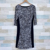 LRL Ralph Lauren Animal Print Jersey Sheath Dress Black White Career Wom... - £40.12 GBP