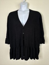 NWT Lane Bryant Womens Plus Size 26/28 (3X) Black V-neck Button-Up Cardigan - £19.35 GBP