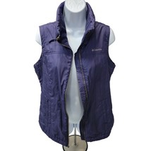 Columbia Sports wear women size M Navy blue full zip fleece vest jacket - $349.61 MXN