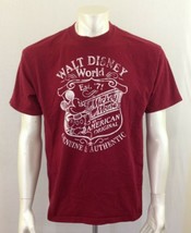 Walt Disney World Mickey Mouse Hanes Men&#39;s Red Short Sleeve Graphic T Shirt Sz L - £7.77 GBP