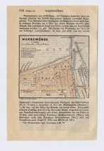 1914 Original Antique Map Of Warnemunde Warnemuende / Germany - $28.20