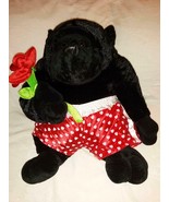 Valentine&#39;s Day Plush 24 IN Black Gorilla with Hearted Red Boxers Holdin... - £43.24 GBP