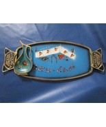 JEWISH TRAY AND DISH PAINTED METAL 16&quot;  2 PCS - $72.26