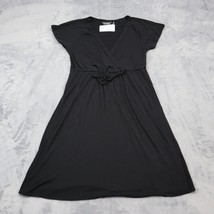 Nicole Miller Dress Womens S Black Cap Sleeve Adjustable Waist VNeck Casual - £23.38 GBP