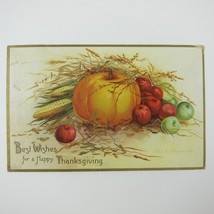 Thanksgiving Postcard Harvest Pumpkin Corn Apples Clapsaddle Embossed Antique - £7.98 GBP
