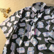 KOSAHIKI Summer Women Fashion   Print Blouses 2022 Korean Harajuku Loose Kawaii  - £42.64 GBP