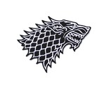 STARK WOLF IRON ON PATCH 5&quot; Embroidered Applique Black White Game of Thr... - $4.95