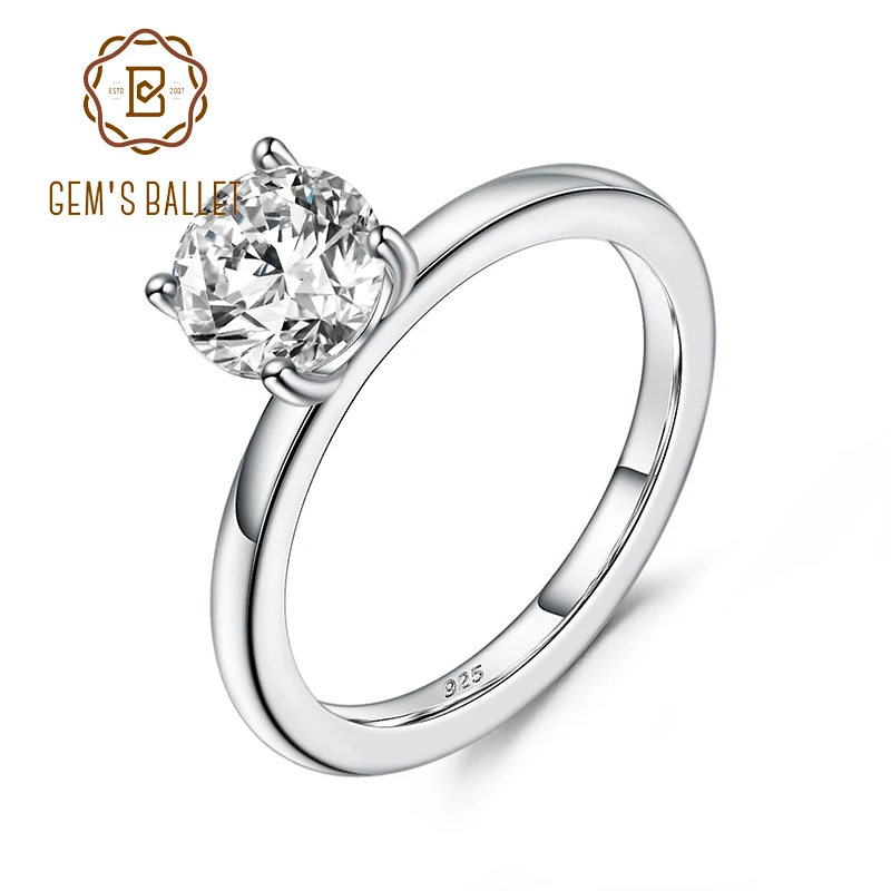 925 Sterling Silver 0.5Ct 5mm EF Color Moissanite Lab Diamond Solitaire Engageme - £59.06 GBP