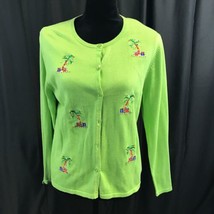 Croft &amp; Barrow Womens Green Sweater Size PL Cardigan - $12.03