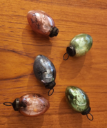 Pottery Barn Set of 5 Pastel Mercury GLASS Ornaments Pink Green Blue 3&quot; - $29.65