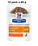  Hills Prescription Diet Cat S/D Urinary Care with Chicken 12 x 85 g - $69.99