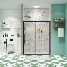 60&quot;W x 72&quot;H Sliding Shower Door - Matte Black - $462.99