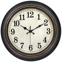 14 Inches Retro Wall Clock, Silent Non Ticking Battery Operated Movement... - £37.76 GBP