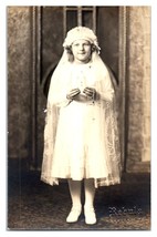 Catholic Girl Religion First Communion 1920s RPPC Photo Postcard Charler... - $14.84