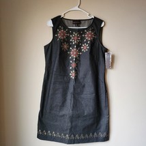 Dana Buchman Sheath Dress Womens Size 6 New With Tags Gray Embroidered - $18.69