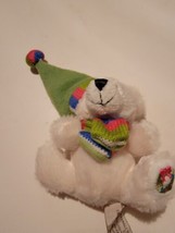 Vintage Hug Fun Small Plushie Plush Stuffed Toy Christmas Holiday White Bear - £15.12 GBP