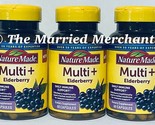 3 - Nature Made Multi + Elderberry Daily Immune Support 60 caps ea 2/202... - £23.36 GBP