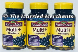 3 - Nature Made Multi + Elderberry Daily Immune Support 60 caps ea 2/2025 FRESH! - £16.42 GBP