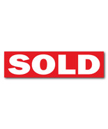 SOLD Real Estate Sign Stickers 11.5" x 3" Weatherproof Vinyl, Red, Pack of 25 - $23.99