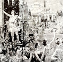 The Restoration Of Pisistratus 1913 Greek Plate Print 2 Page History DWAA14 - £30.12 GBP