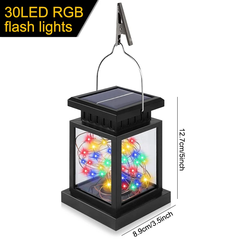 Outdoor Solar Lights Hanging Solar Lanterns Waterproof Lantern Decorative Lamp S - £82.56 GBP