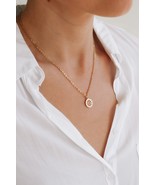 Gold tone circle sun necklace for women, stainless steel chain necklace - $28.72 CAD