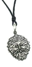 Green Man Halskette Anhänger Zinn Man Of The Woods Herne Pan Cord Pagan Wiccan - £6.69 GBP