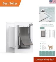 Pet Door for Wall, Steel Frame and Telescoping Tunnel, Aluminum Lock, Do... - $130.67