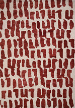  Handmade 8X10 Custom Tufted Wool Rug with Abstract Red Shapes - Silky &amp;... - $364.00+