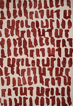  Handmade 8X10 Custom Tufted Wool Rug with Abstract Red Shapes - Silky &amp;... - $364.00+