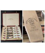 Set 6 Royal Crown Derby Posies Couteau Porcelaine Poignée 7 Inch Red Aju... - $1,736.43 MXN