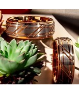 Elegant Gold &amp; Silver Tungsten Wedding Band Set – Brushed Finish, Engrav... - €43,94 EUR
