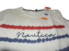 New Womens Xxl Nautica Patriotic Sweatshirt Red White Blue Stripes - £23.73 GBP