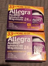 2 Allegra 24-Hour Indoor &amp; Outdoor Allergy Relief - 40 Tablets (P14) - £22.20 GBP
