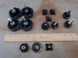 20OO99 ASSORTED THREADED KNOBS: (5) 6MM, (4) 8MM, (3) 1/4&quot;NC, (2) 5/16&quot;N... - £7.54 GBP