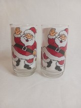 Vintage Lot Of Two Santa Claus Drinking Glasses Never Used - £7.92 GBP