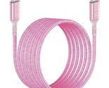 Long Usb C To Usb C Cable 15 Ft Pink, 60W Fast Charging, Usb Type C Char... - £18.06 GBP