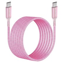Long Usb C To Usb C Cable 15 Ft Pink, 60W Fast Charging, Usb Type C Charger Cord - £18.08 GBP