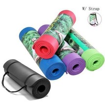 Yoga Mat Pad Exercise Fitness Pilates w/ Strap 72&quot; x 24&quot;x10 Extra Thick Non-slip - £21.79 GBP