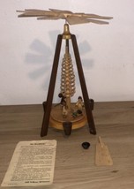 Vtg Seiffener Spielwaren Made In Germany Christmas Tree Wooden Spinning Tower - £77.06 GBP