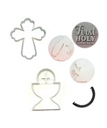 First Communion Set Of 6 Cookie Stamps And Cookie Cutters Made In USA PR... - $21.11 CAD