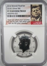 2018-S Silver Kennedy Half Dollar NGC PF70 Rev Proof Coin AI990 - £84.68 GBP