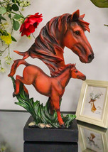 Ebros 15&quot;H Wild And Free Stallion Horse Bust Statue On Museum Pedestal Base - £51.10 GBP