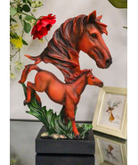 Ebros 15&quot;H Wild And Free Stallion Horse Bust Statue On Museum Pedestal Base - $88.84 CAD